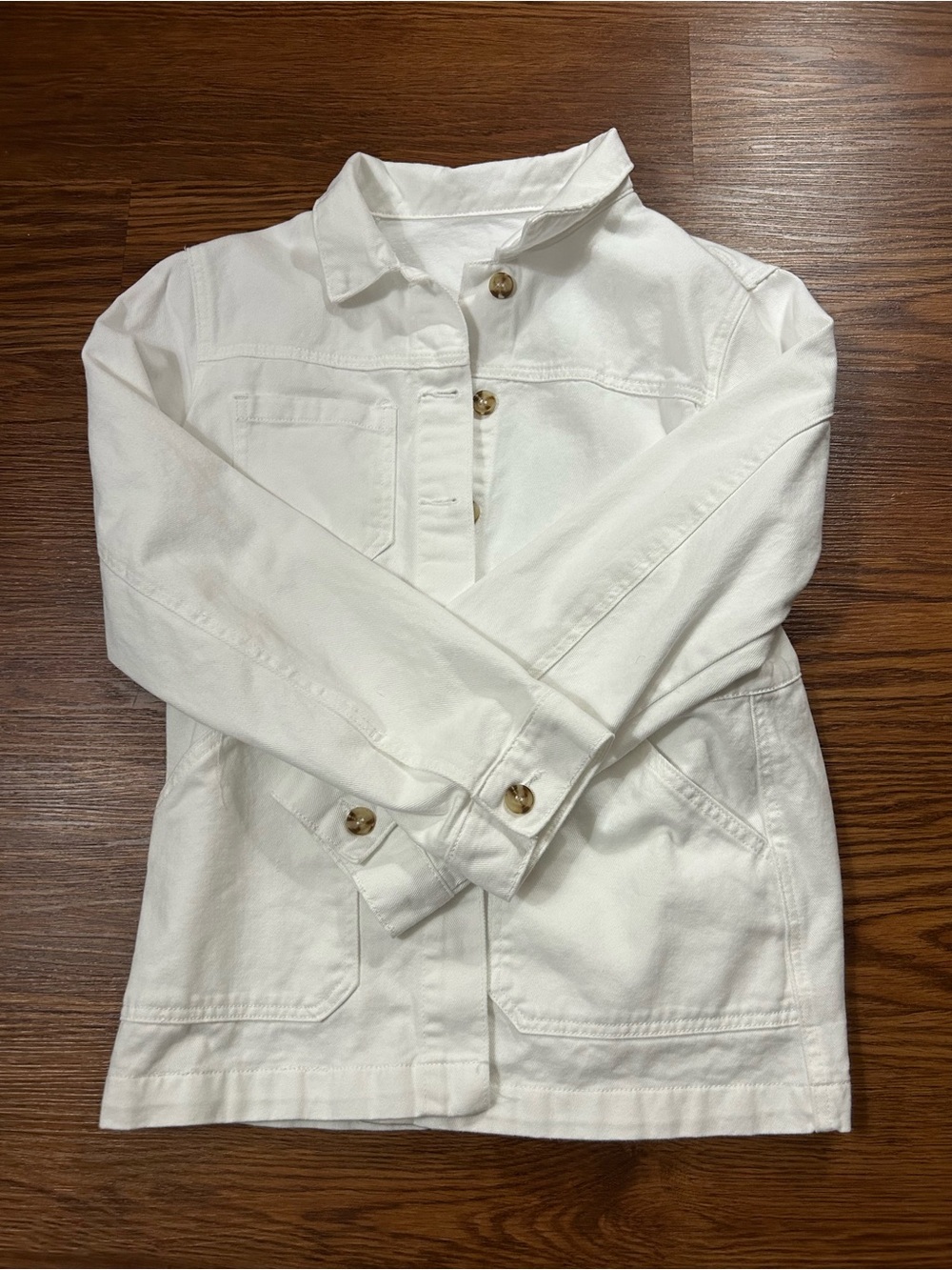 Women’s White Button-Front Jacket Top